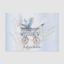 水彩可愛いクラシックベビーベビーカー青フローラ