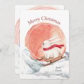 水彩可愛いクリスマスカード セーブザデート (正面/裏面)