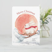 水彩可愛いクリスマスカード セーブザデート (スタンド正面)