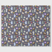 水彩可愛いクリスマス出生 ラッピングペーパー (フラット)