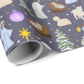 水彩可愛いクリスマス出生 ラッピングペーパー (ロールコーナー)