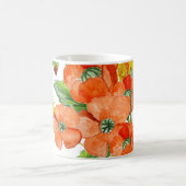 水彩可愛いケシの花 コーヒーマグカップ (中央)