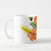 水彩可愛いケシの花 コーヒーマグカップ (左)