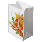 水彩可愛いケシの花 ミディアムペーパーバッグ (正面アングル)