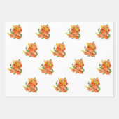 水彩可愛いケシの花 ラッピングペーパーシート (正面3)