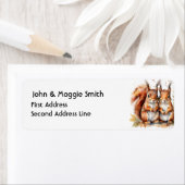 水彩可愛いケチリス夫婦動物 ラベル (インサイチュ)