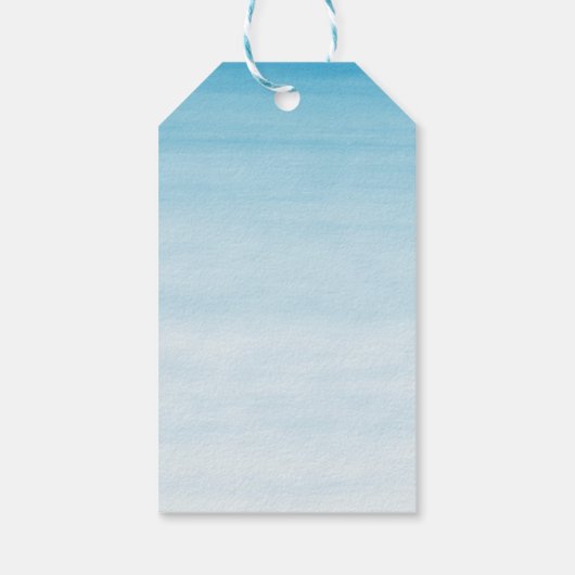 水彩可愛いサファリジャングル動物ありがとう ギフトタグ (裏面)