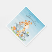 水彩可愛いサファリジャングル動物誕生日 スタンダードランチョンナプキン (角)