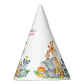 水彩可愛いサファリジャングル動物誕生日 パーティーハット (右)