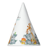 水彩可愛いサファリジャングル動物誕生日 パーティーハット (右)