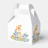 水彩可愛いサファリジャングル動物誕生日 フェイバーボックス (裏面サイド)