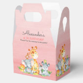 水彩可愛いサファリジャングル動物誕生日 フェイバーボックス (オープン)