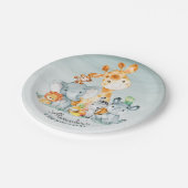 水彩可愛いサファリジャングル動物誕生日 ペーパープレート (アングル)