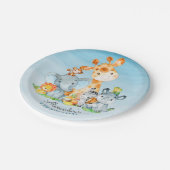 水彩可愛いサファリジャングル動物誕生日 ペーパープレート (アングル)