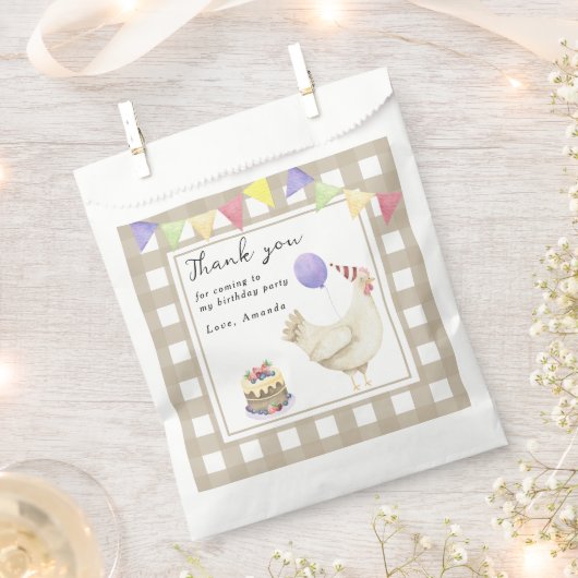 水彩可愛いシック1歳感謝してい生日前 フェイバーバッグ (クリップ留めされた状態)