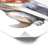 水彩可愛いシベリアのハスキー犬 フォトプリント            (角)