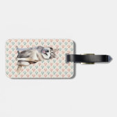 水彩可愛いシベリアのハスキー犬 ラゲッジタグ (裏面横)