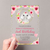 水彩可愛いジャングルエレファント子供の誕生日 アクリル招待状 (インサイチュ (ポータブル))