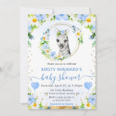 水彩可愛いジャングルゼブラベビーシャワー 招待状 (正面)