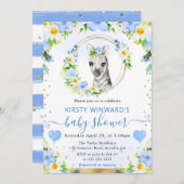 水彩可愛いジャングルゼブラベビーシャワー 招待状 (正面/裏面)