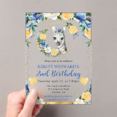 水彩可愛いジャングルゼブラ子供の誕生日 アクリル招待状 (インサイチュ (ポータブル))