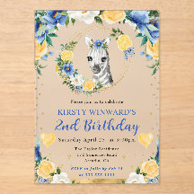 水彩可愛いジャングルゼブラ子供の誕生日