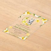 水彩可愛いジャングルゼブラ子供の誕生日 アクリル招待状 (レイダウン)