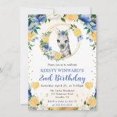 水彩可愛いジャングルゼブラ子供の誕生日 招待状 (正面)