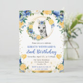 水彩可愛いジャングルゼブラ子供の誕生日 招待状 (スタンド正面)