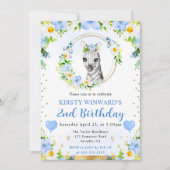 水彩可愛いジャングルゼブラ子供の誕生日 招待状 (正面)