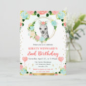 水彩可愛いジャングルゼブラ子供の誕生日 招待状 (スタンド正面)