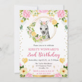 水彩可愛いジャングルゼブラ子供の誕生日 招待状 (正面)