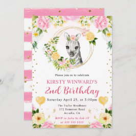 水彩可愛いジャングルゼブラ子供の誕生日 招待状