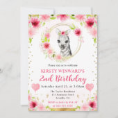 水彩可愛いジャングルゼブラ子供の誕生日 招待状 (正面)