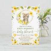 水彩可愛いジャングルタイガーベビーシャワー 招待状 (スタンド正面)