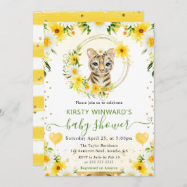 水彩可愛いジャングルタイガーベビーシャワー 招待状