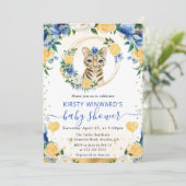 水彩可愛いジャングルタイガーベビーシャワー 招待状 (スタンド正面)