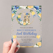 水彩可愛いジャングルタイガー子供の誕生日 アクリル招待状 (インサイチュ (ポータブル))