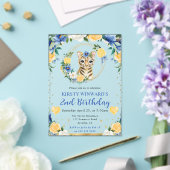 水彩可愛いジャングルタイガー子供の誕生日 アクリル招待状 (インサイチュ (ウェディング))