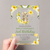 水彩可愛いジャングルタイガー子供の誕生日 アクリル招待状 (インサイチュ (ポータブル))