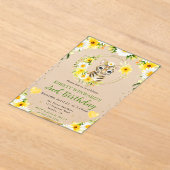 水彩可愛いジャングルタイガー子供の誕生日 アクリル招待状 (レイダウン)