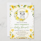 水彩可愛いジャングルヒッポベビーシャワー 招待状 (正面)