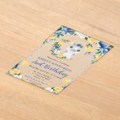 水彩可愛いジャングルヒッポ子供の誕生日 アクリル招待状 (レイダウン)