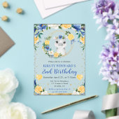 水彩可愛いジャングルヒッポ子供の誕生日 アクリル招待状 (インサイチュ (ウェディング))