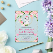 水彩可愛いジャングルヒッポ子供の誕生日 アクリル招待状 (インサイチュ (ウェディング))