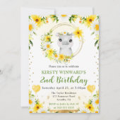 水彩可愛いジャングルヒッポ子供の誕生日 招待状 (正面)