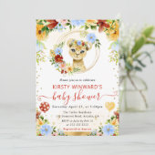 水彩可愛いジャングルライオンベビーシャワー 招待状 (スタンド正面)