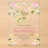 水彩可愛いジャングルライオン子供の誕生日 アクリル招待状 (正面)