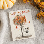 水彩可愛いスケルトンハッピーハローウィン カード