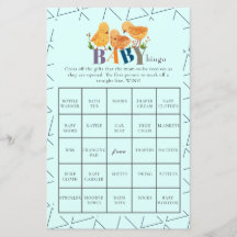 水彩可愛いチキンベビーシャワービンゴ